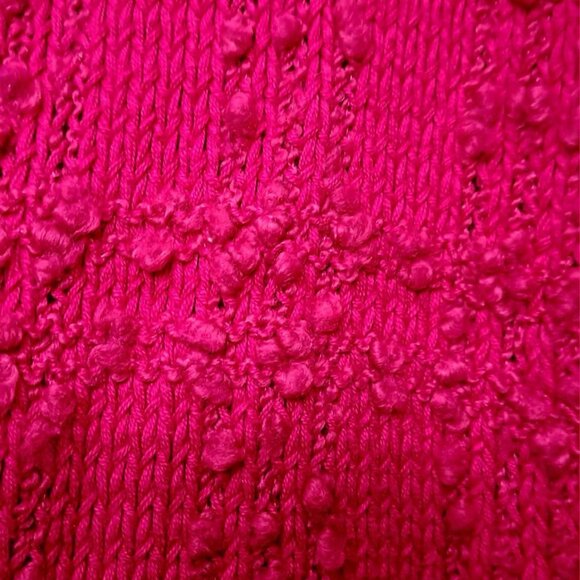 Alexandra Bartlett Hot Pink Knee Length Textured Bouclé Knit Cardigan - Picture 2 of 6